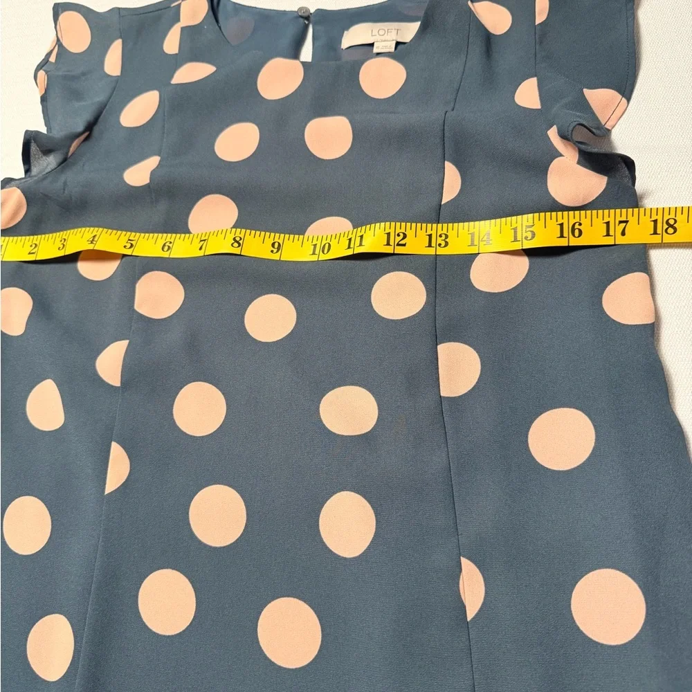 LOFT Black Dress with Pink Polka Dots and Ruffle Hem - Picture 8 of 9